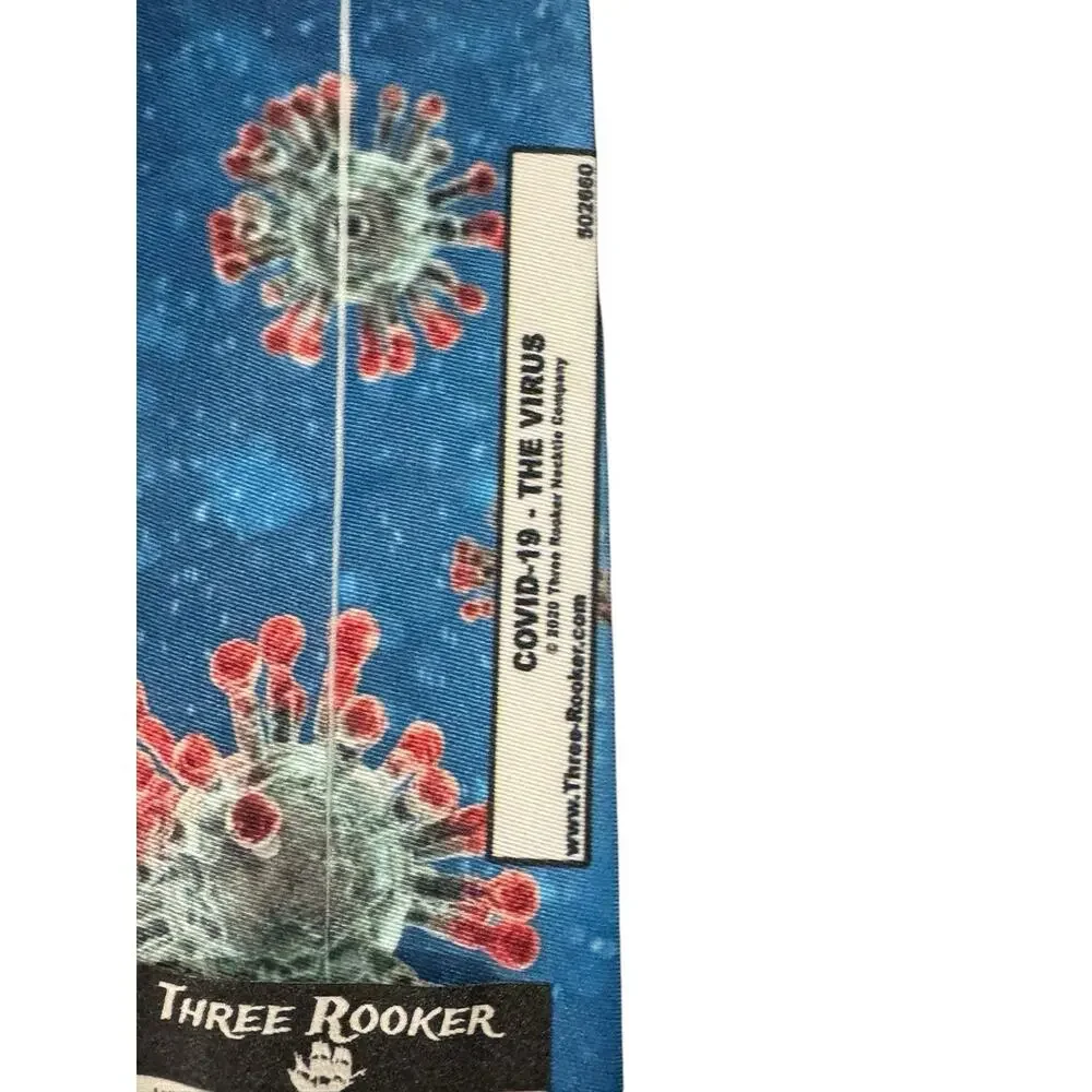 Three Rooker Covid 19 Virus Infection Necktie Funny Gag Medical